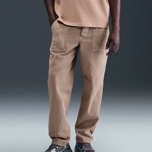 Nike Life Men 40 Hemp Brown Cotton Canvas Loose Fit Utility Fatigue Pants NWT